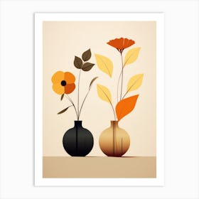 Two Vases With Flowers 1 Art Print