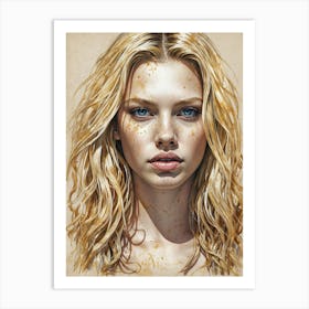 Girl With Freckles 2 Art Print