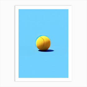 Tennis Ball On Blue Background Art Print