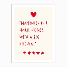 Happy Kitchen Typography Art Print