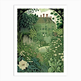 Hidcote Manor Garden, United Kingdom Vintage Botanical Art Print