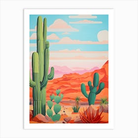 Desert Landscape With Cactus Art Print