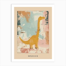 Muted Mustard Dinosaur Painting Poster Art Print