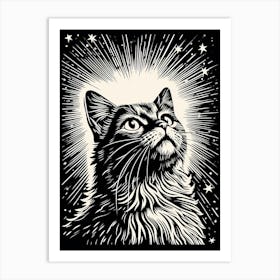 Cosmic Felinescape, Psychedelic Cats series Art Print