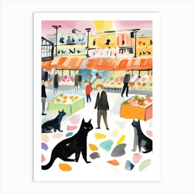 The Food Market In Berlin 2 Illustration Art Print