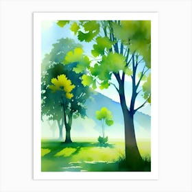 Watercolor Of Trees 8 Art Print