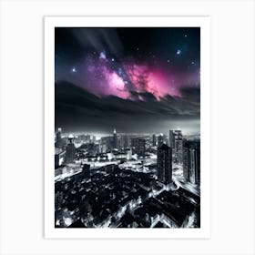 Night Sky Over City 5 Art Print