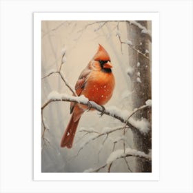 Cardinal In Snow 1 Art Print