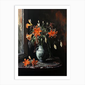 Baroque Floral Still Life Portulaca 3 Art Print