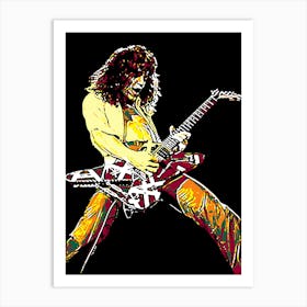 Eddie Van Halen American Rock Band Guitarist Legend in Pop Art Art Print