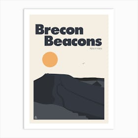 Pen Y Fan, Brecon Beacons (Grey) Art Print