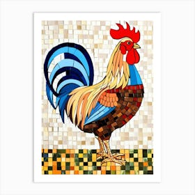 Mosaic Rooster Art Print