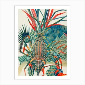 Spiny Lobster Vintage Graphic Watercolour Art Print