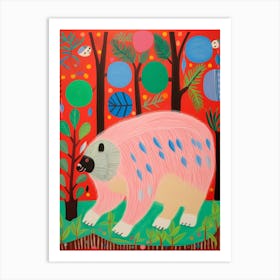 Maximalist Animal Painting Porcupine Art Print