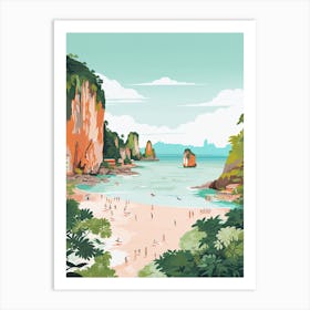 Railay Beach, Krabi, Thailand, Matisse And Rousseau Style 2 Art Print