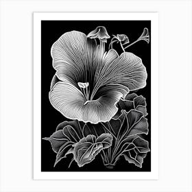 Pansy Wildflower Linocut 2 Art Print