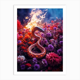 Floral Blaze Serpent 1 Art Print