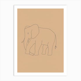 Elephant - Boho, Line Art 23 Art Print