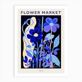 Blue Flower Market Poster Iris 2 Art Print