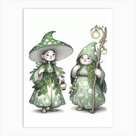 Two Green Elves Art Print