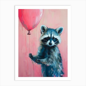Cute Raccoon 2 With Balloon Art Print