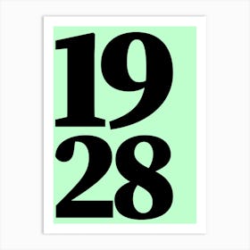 1928 Typography Date Year Word Art Print