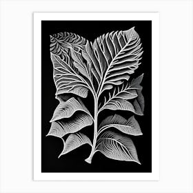 Caraway Leaf Linocut 1 Art Print
