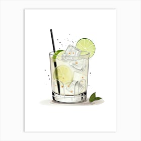 Illustration Moscow Mule Floral Infusion Cocktail 2 Art Print