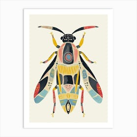 Colourful Insect Illustration Yellowjacket 17 Art Print