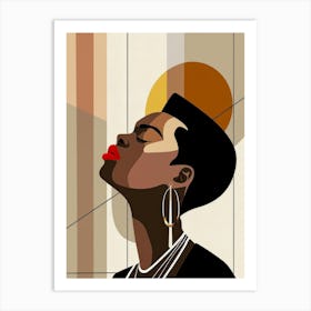 African Woman With Red Lips 2 Art Print