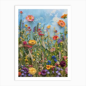 Wild Flowers Knitted In Crochet 10 Art Print