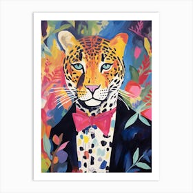 Leopard In A Suit Painting Art Print