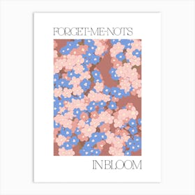 Forget Me Nots In Bloom Flowers Bold Illustration 1 Art Print