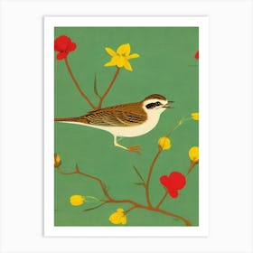 Lark 2 Midcentury Illustration Bird Art Print