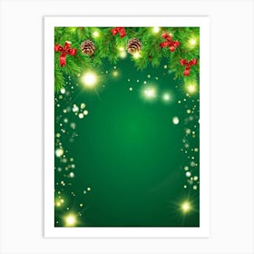 Decorative Frame Green Natale Glow Holiday Bright Traditional Festive Beautiful Light Dec (1) 2 Art Print