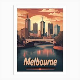 Aihrgdesign A Retro Travel Poster For Melbourne Featuring The 87db6ec1 22e8 49a5 882f Bc5179939180 2 Art Print