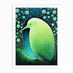 Ohara Koson Inspired Bird Painting Kiwi 4 Art Print