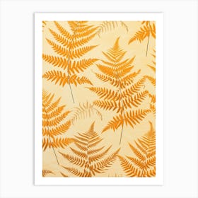 Pattern Poster Golden Leather Fern 1 Art Print