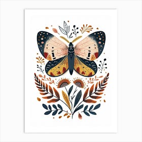 Colourful Insect Illustration Moth 39 Art Print