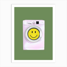 Smiley Washing Machine - Laundry 1 Art Print