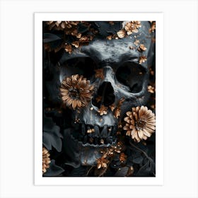 Skull With Flowers 5 Art Print