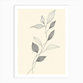 Black And White Leaves 2 Art Print