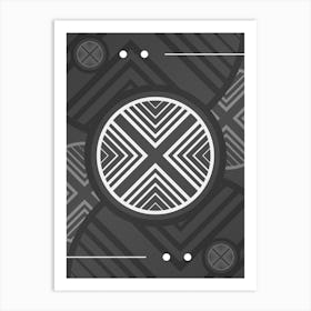 Abstract Geometric Glyph Array in White and Gray n.0014 Art Print