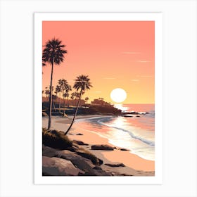 Greenmount Beach Australia At Sunset, Vibrant Painting 2 Art Print