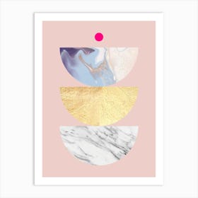 Geometry on pink background 2 Art Print