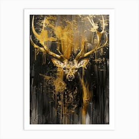 Gold Deer 1 Art Print