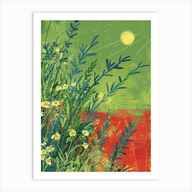 Moonlight In The Meadow 1 Art Print