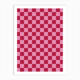 Checkerboard Magenta Art Print