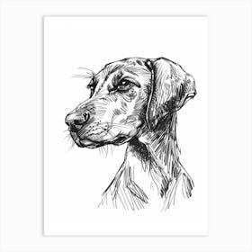 Hound Dog Line Sketch Art Print