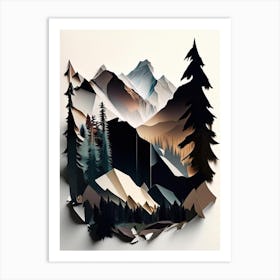 Jasper National Park Canada Cut Out Paper Art Print